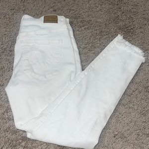 White Distressed American Eagle Jegging
